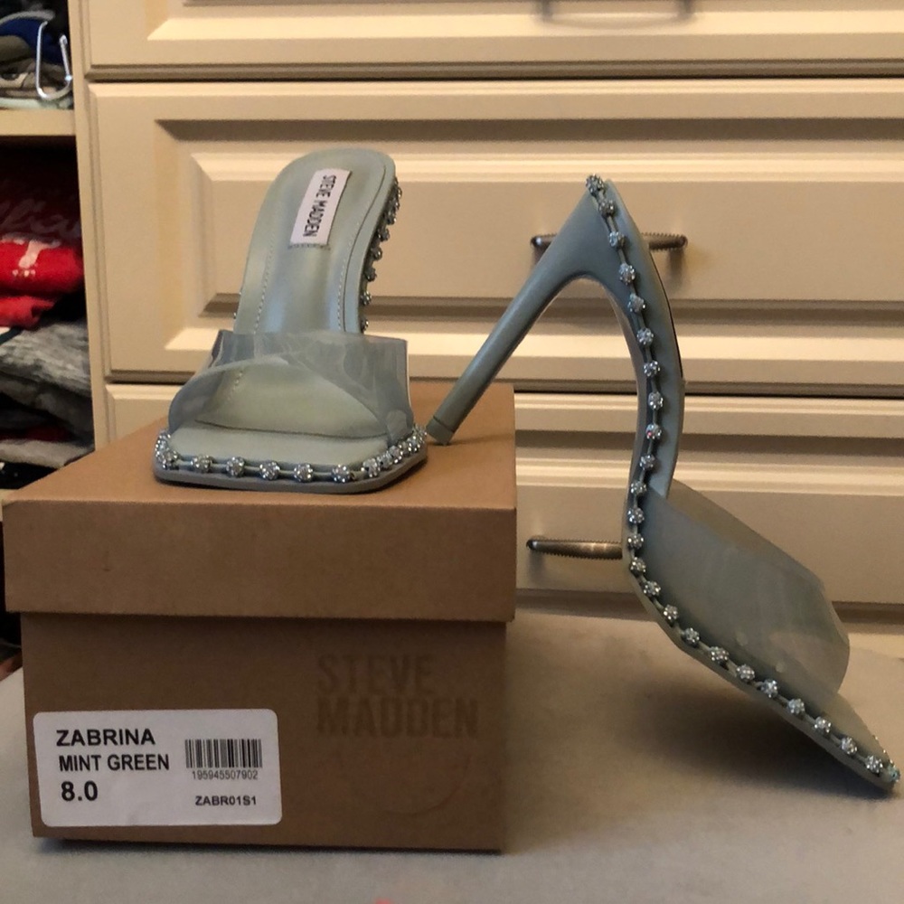 Slip on high heel sandals